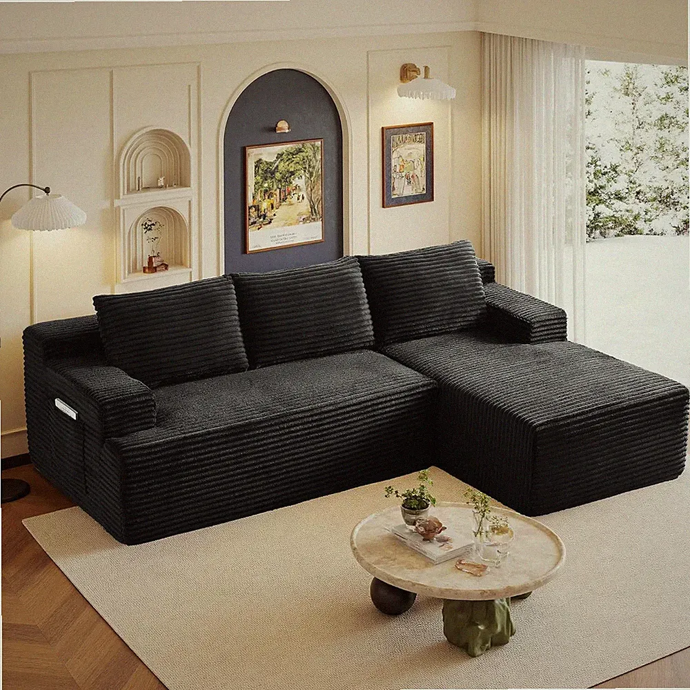 96" Sectional Couches for Living Room Cloud Couch Sofa with L-Shape Upholstered