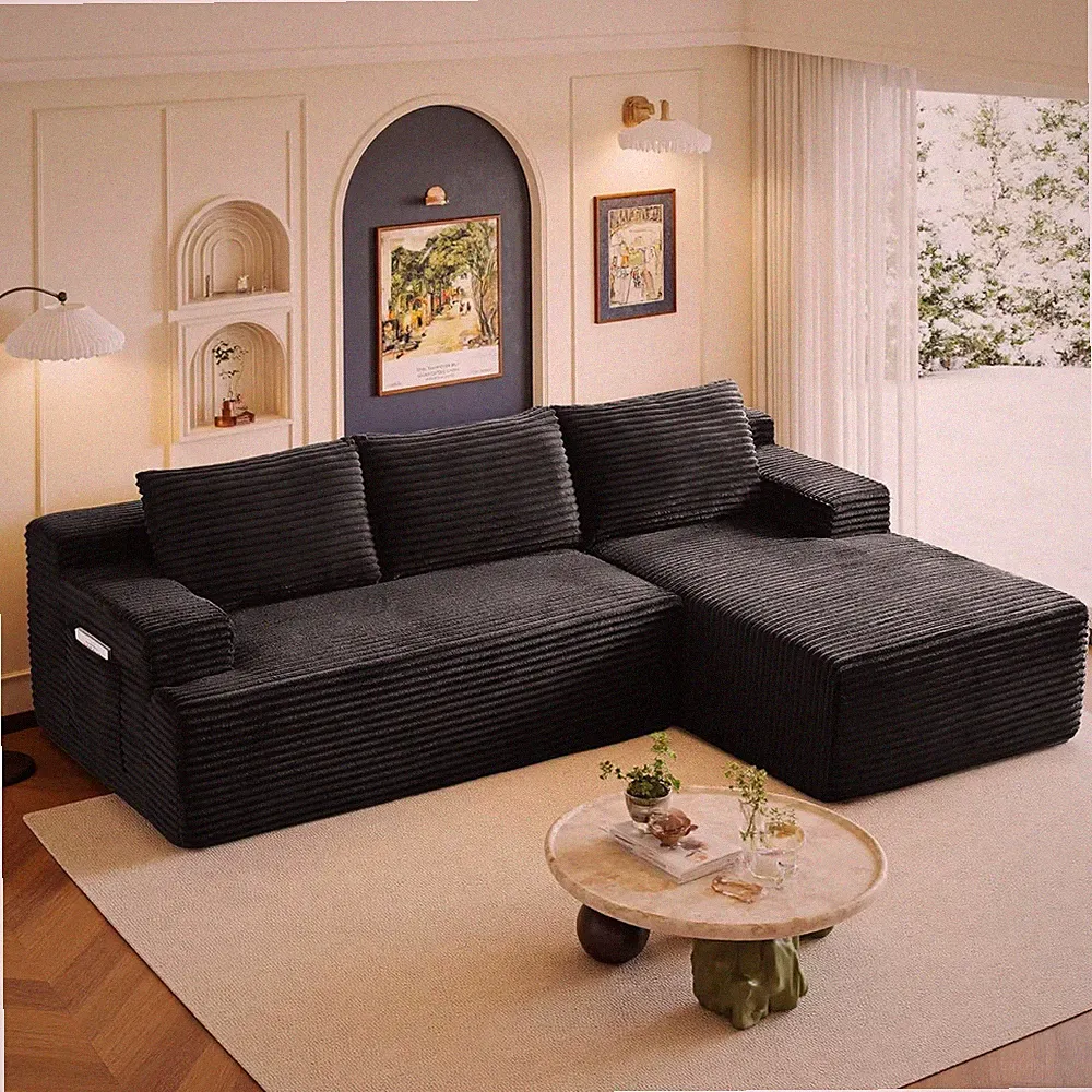 96" Sectional Couches for Living Room Cloud Couch Sofa with L-Shape Upholstered