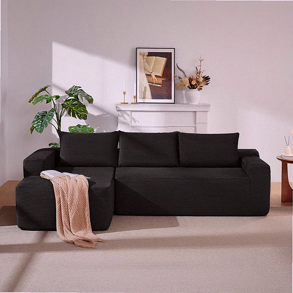 97" Cloud Couch Sectional, L Shaped Boneless Couch Sectional Couches for Living