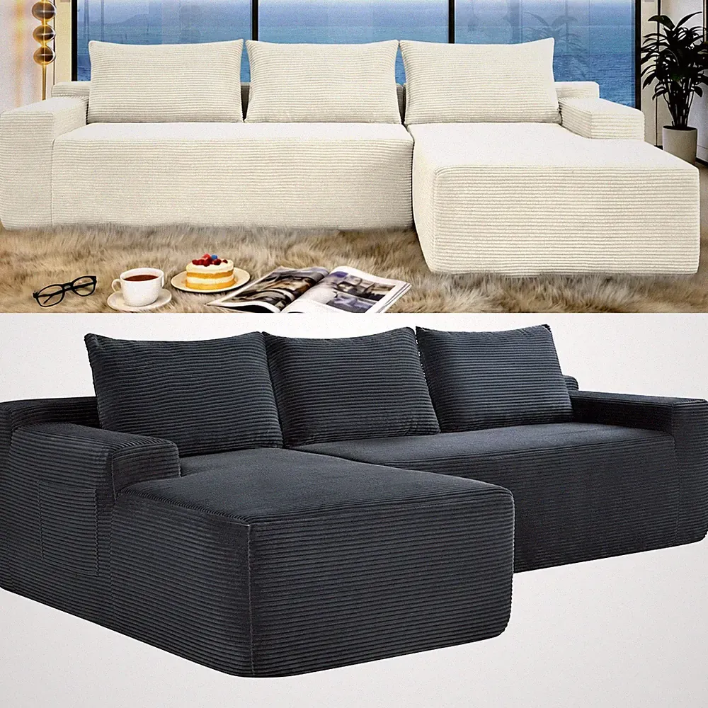 97" Cloud Sectional Couch with L-Shape Chaise Modern Modular Sofa for Apartment