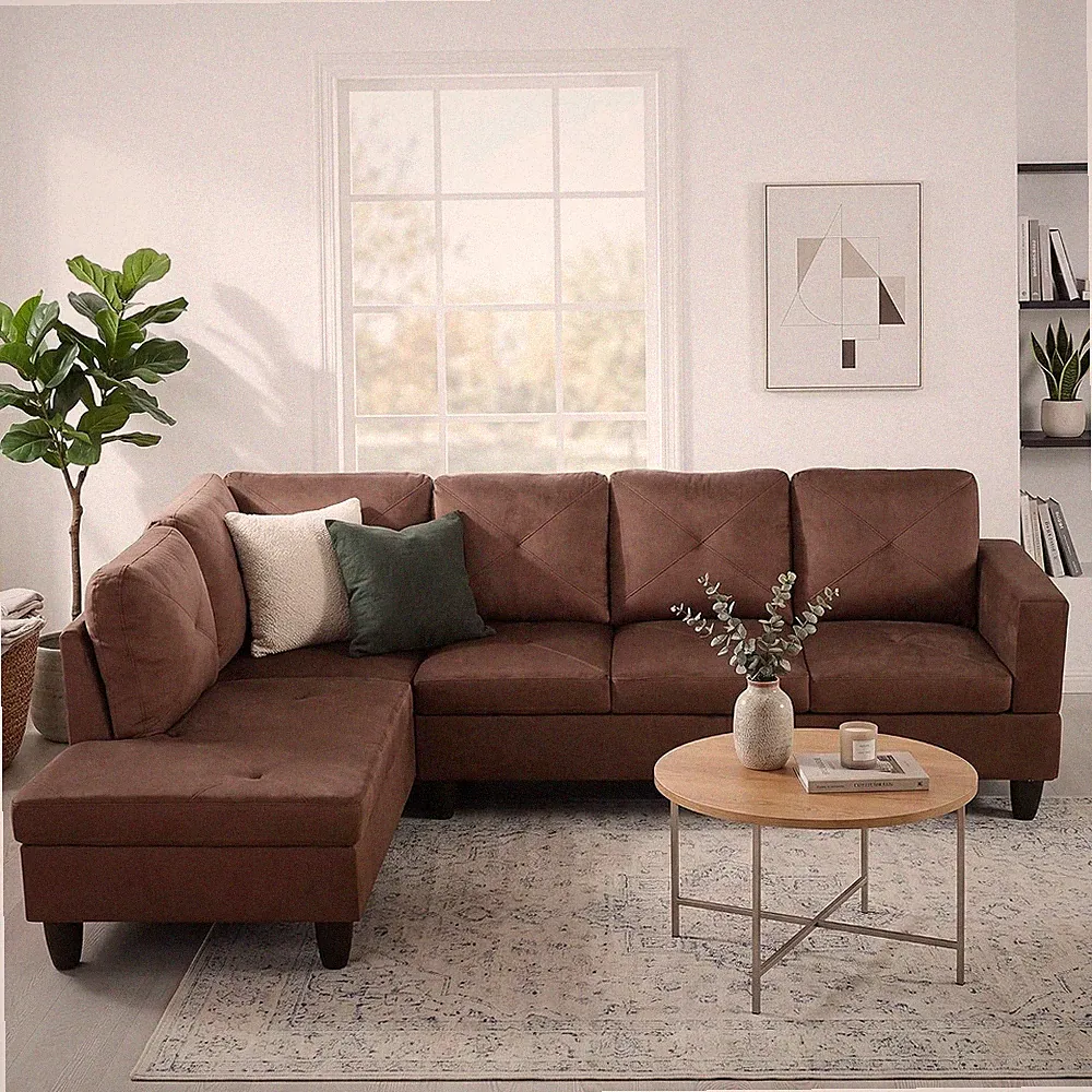 97" L Shaped Couch Sectional Couches for Living Room, 2-Piece Modular Sofa with