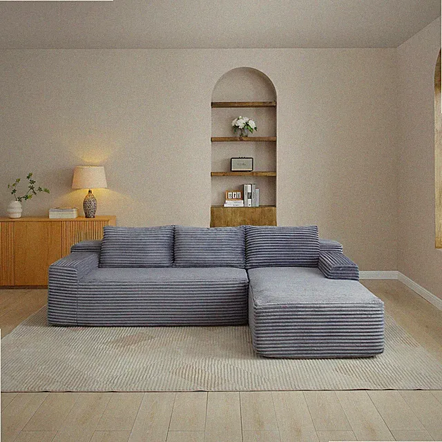 97'' Modular Sectional Sofa, Cloud Sectional Couch with Deep Seat, Modern Modula