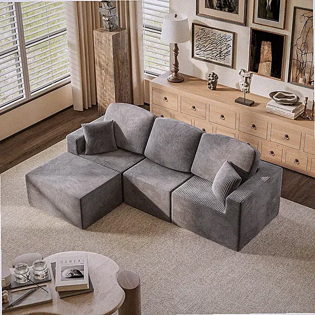 98.4" Boneless Couches for Living Room, Comfy Modular Sectional Couch, Cloud Cou