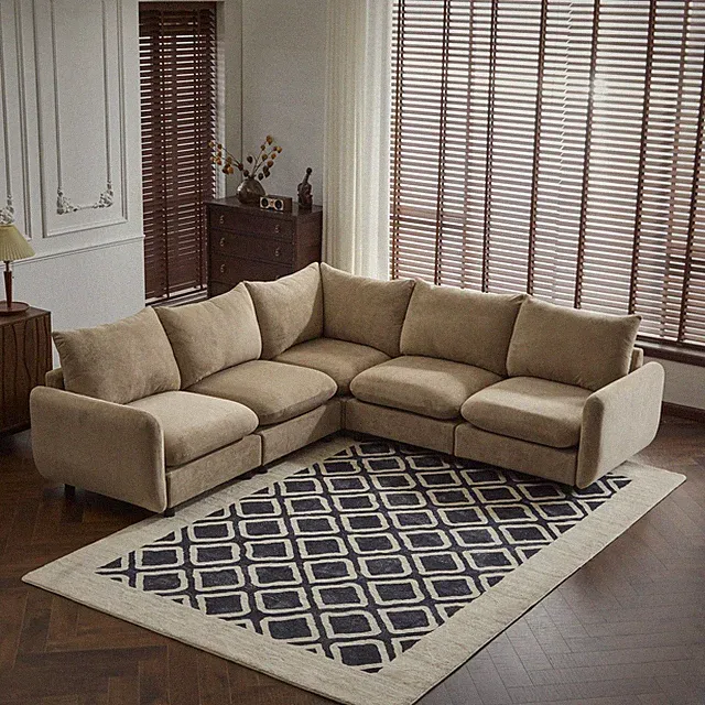 99 in. oversize 5-Piece L Shaped Modular Free Combination Sectional Velvet Sofa