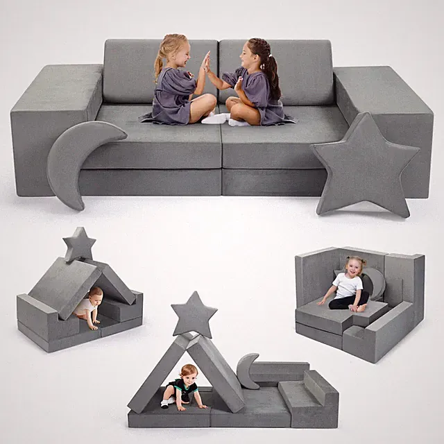 9Pcs Modular Kids Couch Kids Sofa for Playroom Sofa Toddler Couch Christmas Gift