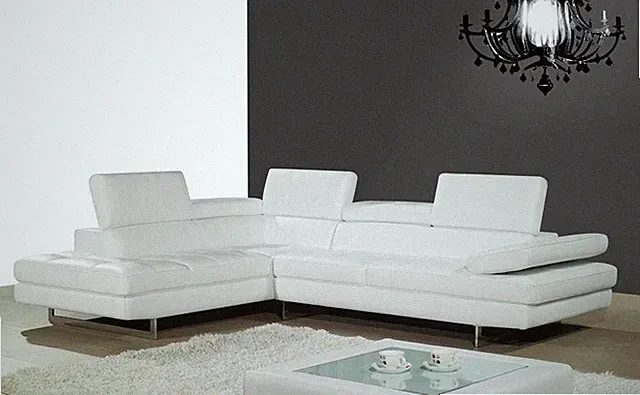 A761 Italian Leather Sectional White J&M Furniture
