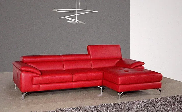 A973B Italian Leather Mini Sectional Red J&M Furniture