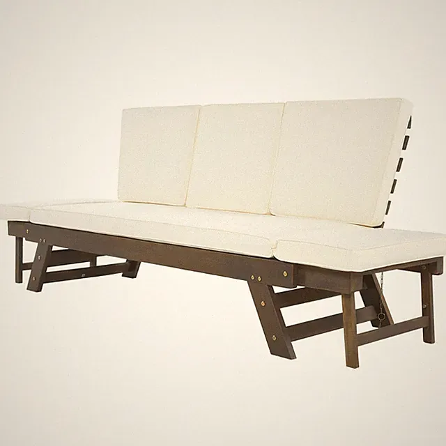 Acacia Wood Daybed Sofa with Cushions by , Perfect for Patios, Decks, Poolsides