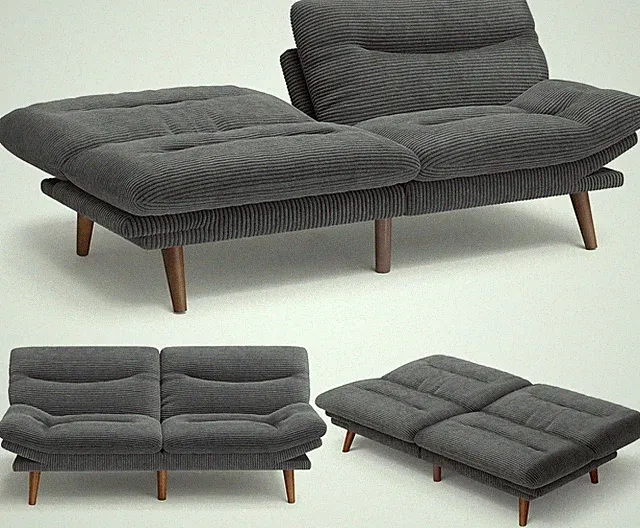 ada 75" Convertible Futon Sofa Bed, Corduroy Folding Futon Set with