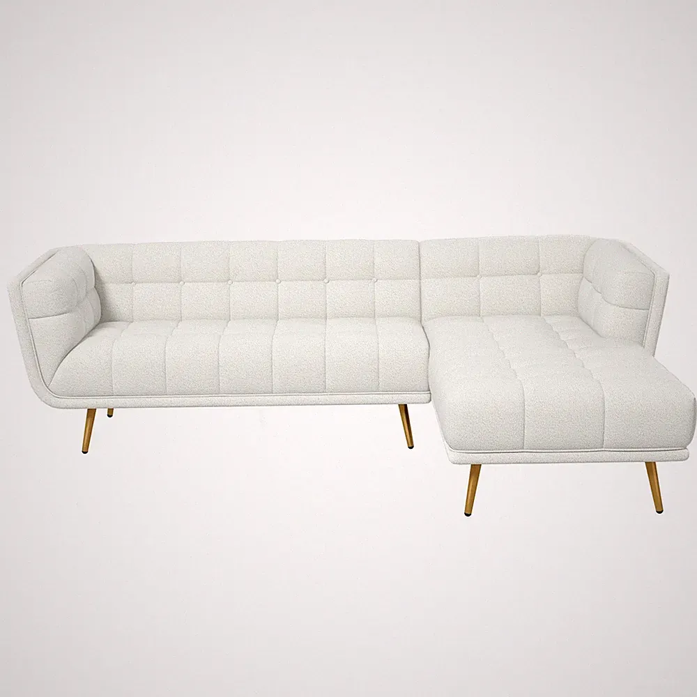 Addison Right Sectional Cream Boucle Sofa