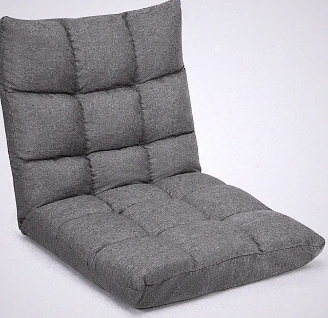 Adjustable Floor Gaming Sofa Chair 14-Position Cushioned Folding Lazy Recliner H