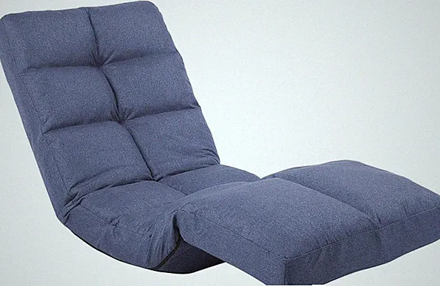 Adjustable Floor Recliner with Footrest - 14 Positions, Foldable Lounge Chair (B
