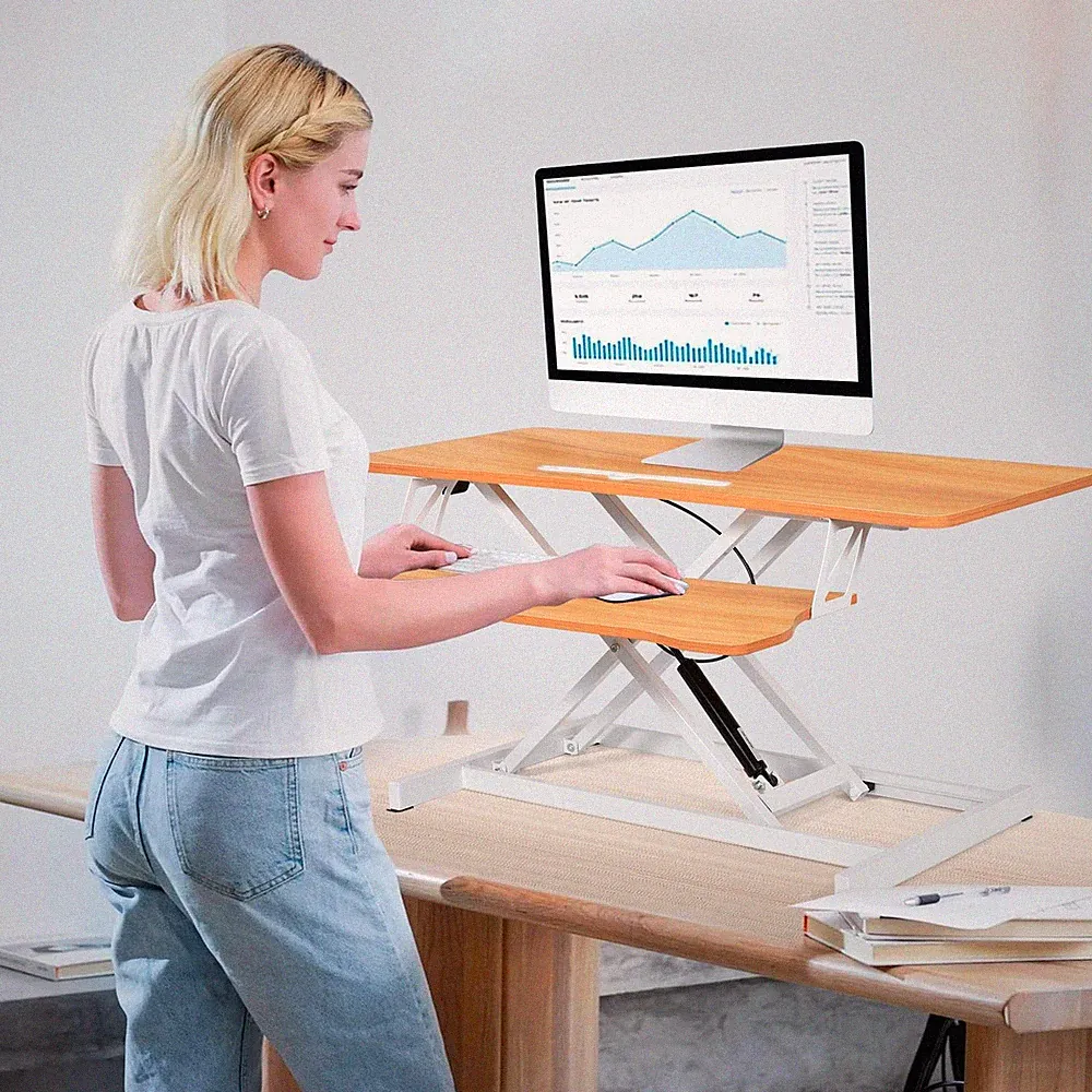 Adjustable Home Office Sofa Bed Tray Desk Converter Computer Stand Up Desk Riser