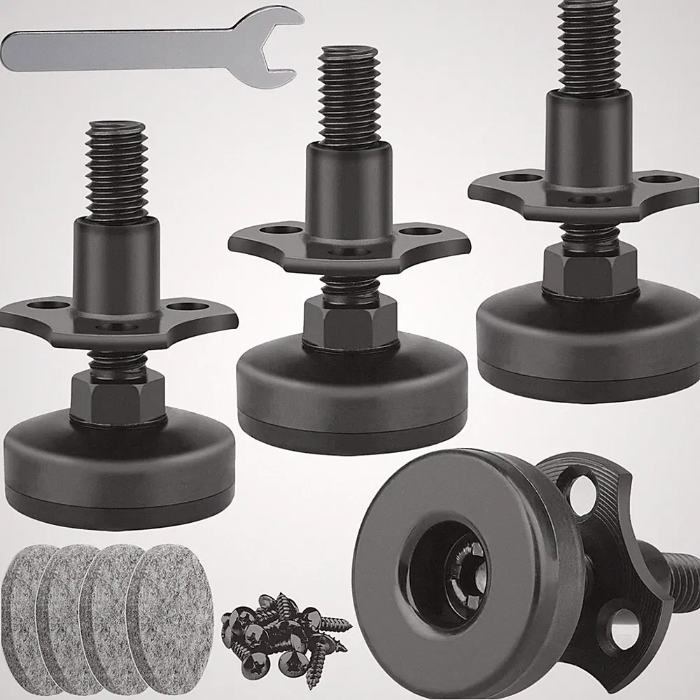 Adjustable Leg Levelers for Tables Chairs Cabinets - 4 Pack