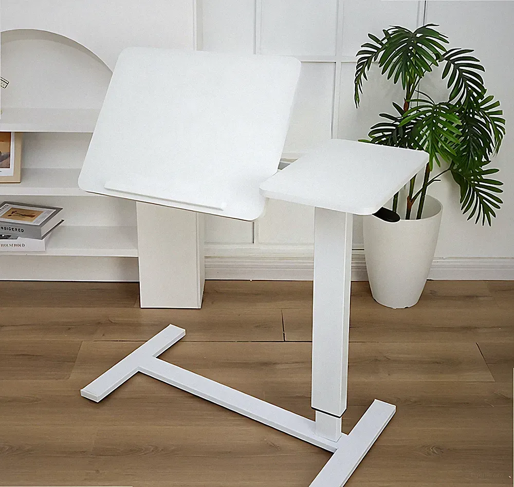 Adjustable Overbed Table Bed Side Desk W/ Flip Desktop Wheels Sofa Side Table