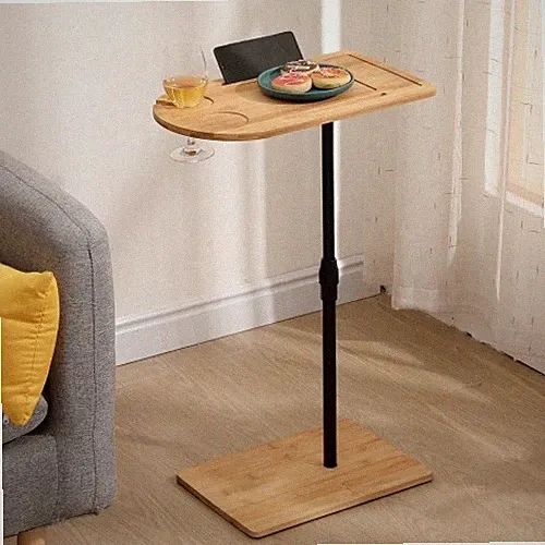 Adjustable side table Sofa C-shaped oval side table with bed and chair slots