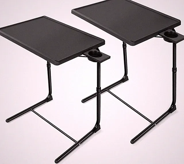 Adjustable TV Tray Set of 2 - TV Dinner Tray on Bed & Sofa