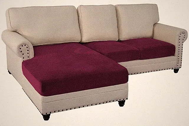 ADPON Velvet Sectional Couch Covers Sofa Chaise/Seat Cushion Slipcover L Shape S