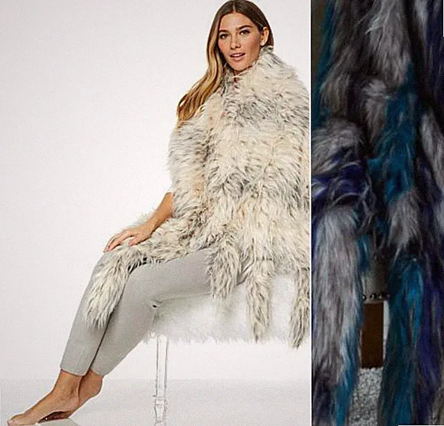 Adrienne throw blanket wrap ARCTIC FOX Faux Fur Reader Wrap Throw Tails mfs$175