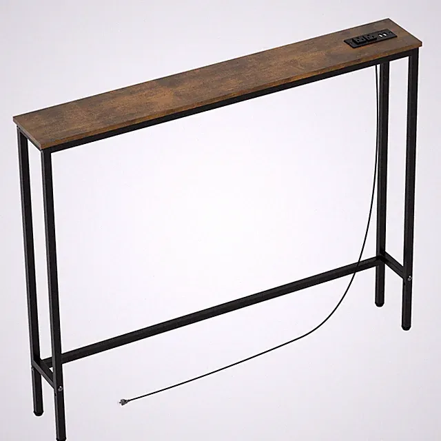 Aduanbang 5.9" Console Table with Outlet – Narrow Sofa Table, Behind Couch Ta...