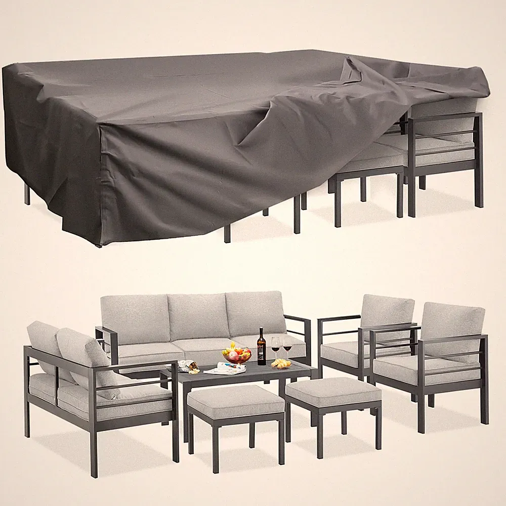 AECOJOY Aluminum Outdoor Furniture Sets Garden Conversation Set Sectional Sofa