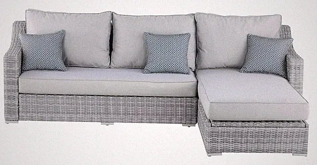 Afuera Living Contemporary Wicker Patio Storage Sectional in Gray