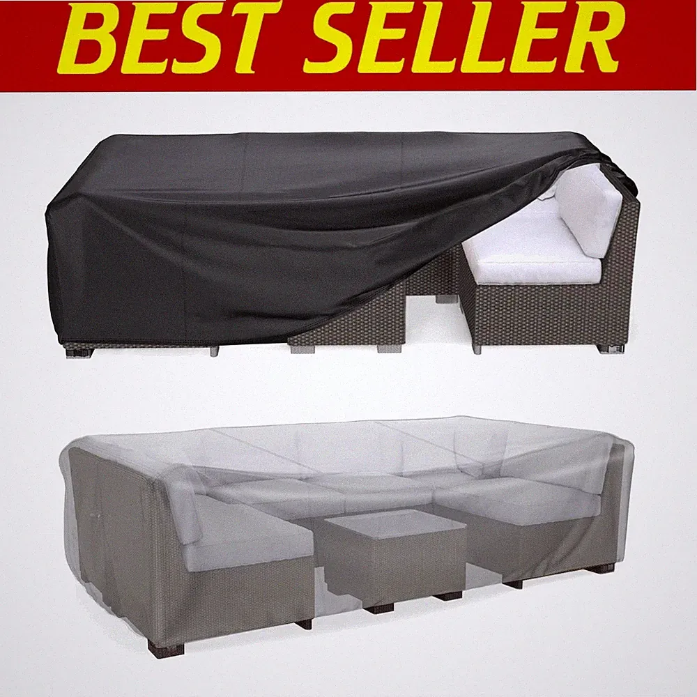 Air Vent Design Waterproof Cover for Outdoor Sectional Sofa and Tables - 128"L^