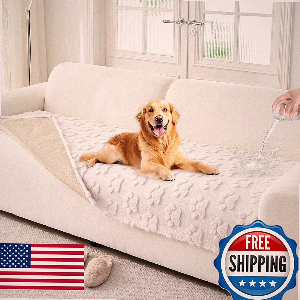 Akpgq Waterproof Couch Cover for Dogs Sectional Sofa (White, 35x95)