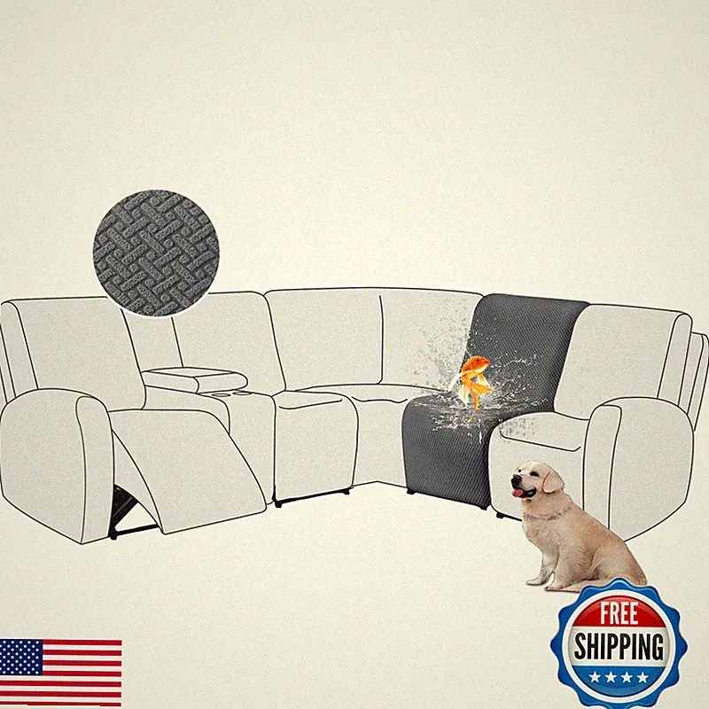 Aliecom 100 Waterproof Recliner Sectional Couch Covers L Shape Stretch Corner