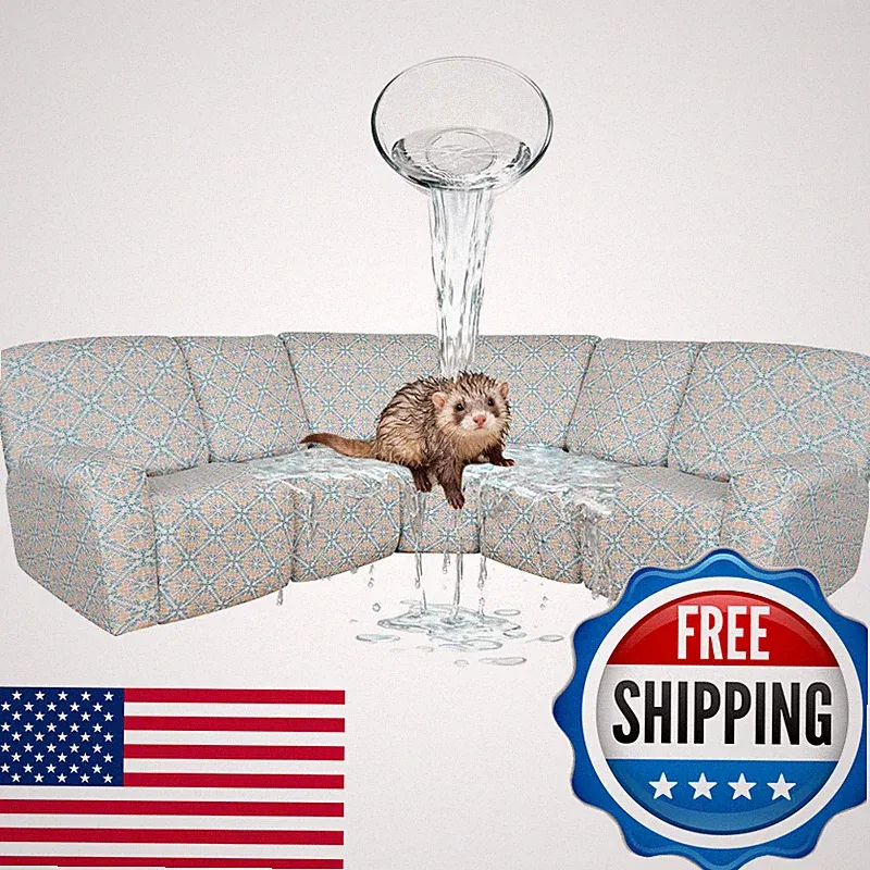Aliecom 100 Waterproof Sectional Recliner Couch Covers L Shape Printed Stretch