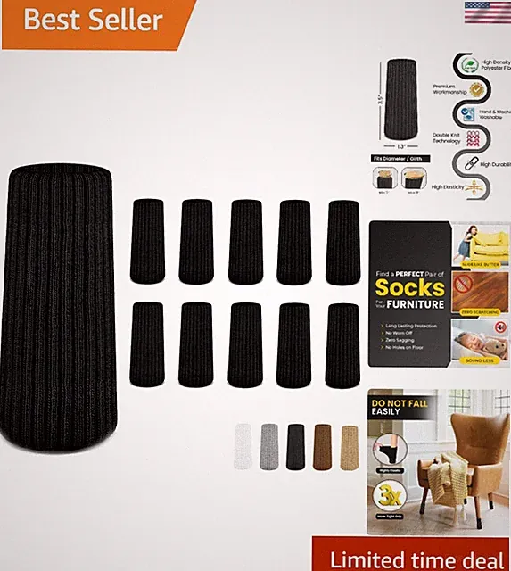 All-Round Fit Chair Leg Socks - 80 Pcs Washable Protectors for Hardwood Floors
