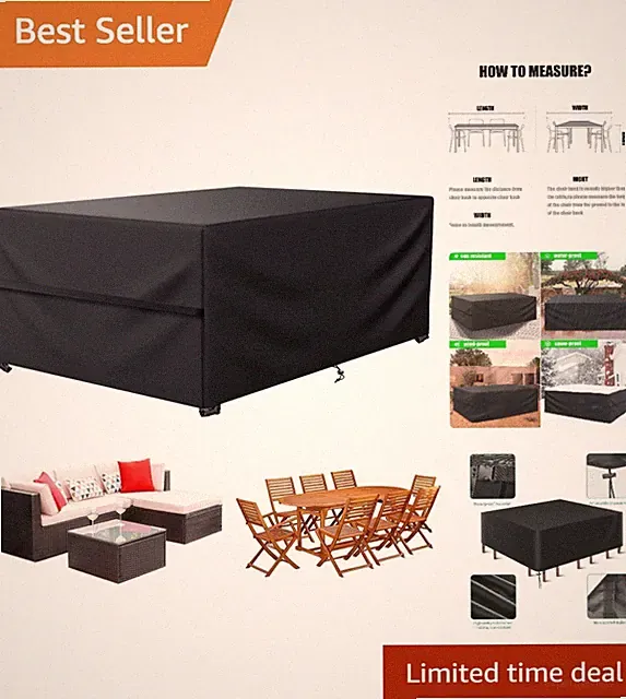 All-Weather Heavy-Duty Patio Furniture Cover - 118”Lx79”Wx30”H, Easy to Use
