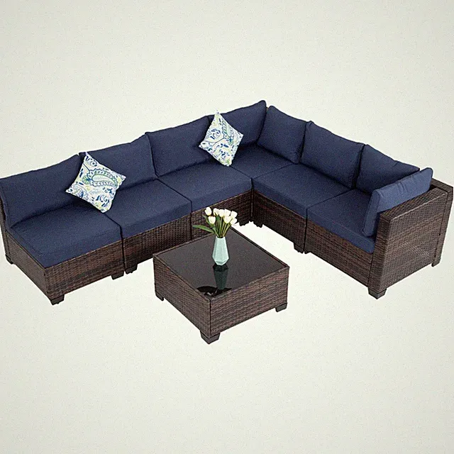 All Weather Outdoor Patio Furniture Set Wicker Rattan Sectional Sofa Pool Garden