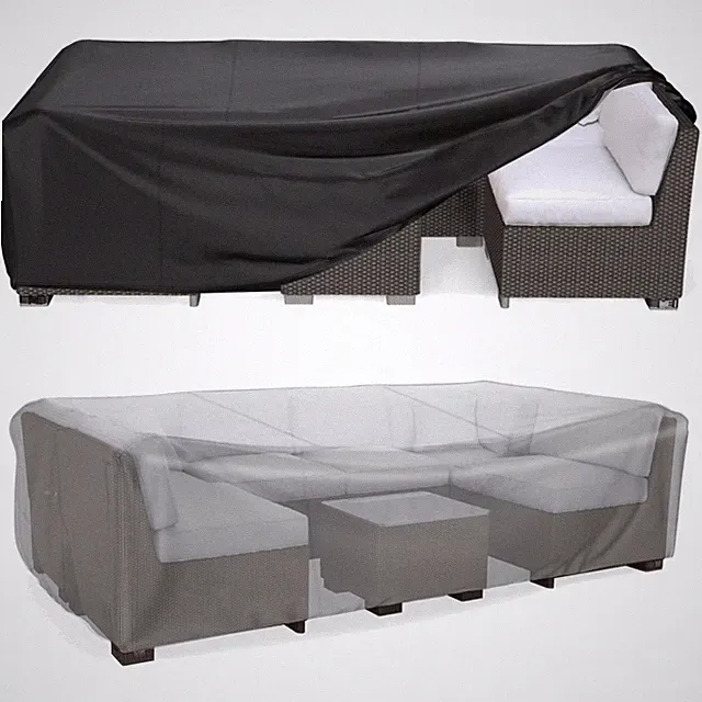 All-Weather Patio Sectional Sofa Cover 128" L×83" W×28" H