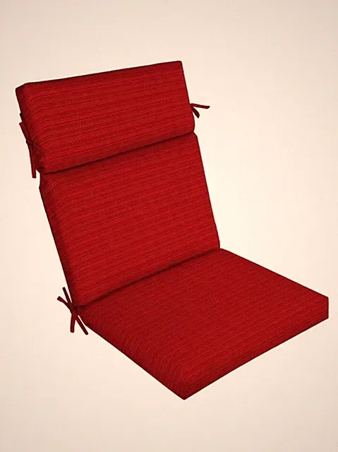 ALLEN+ROTH 20”x21” Ribbon Red High-Back Patio Chair Cushions