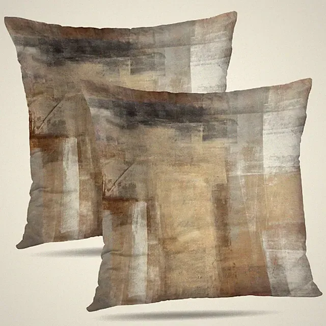 Alricc Throw Pillow Covers for Couch, 18" x (Pack of 2), Beige and Grey