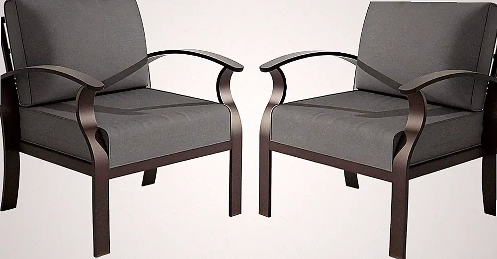 Aluminum 2-Seat Patio Furniture Set Metal Outdoor Furniture Sectional Sofas
