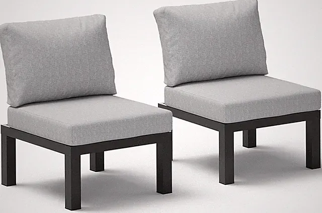 Aluminum Outdoor Patio Sofa Set, 2 Seats Modular Sectional Single Seat Sofa Chai