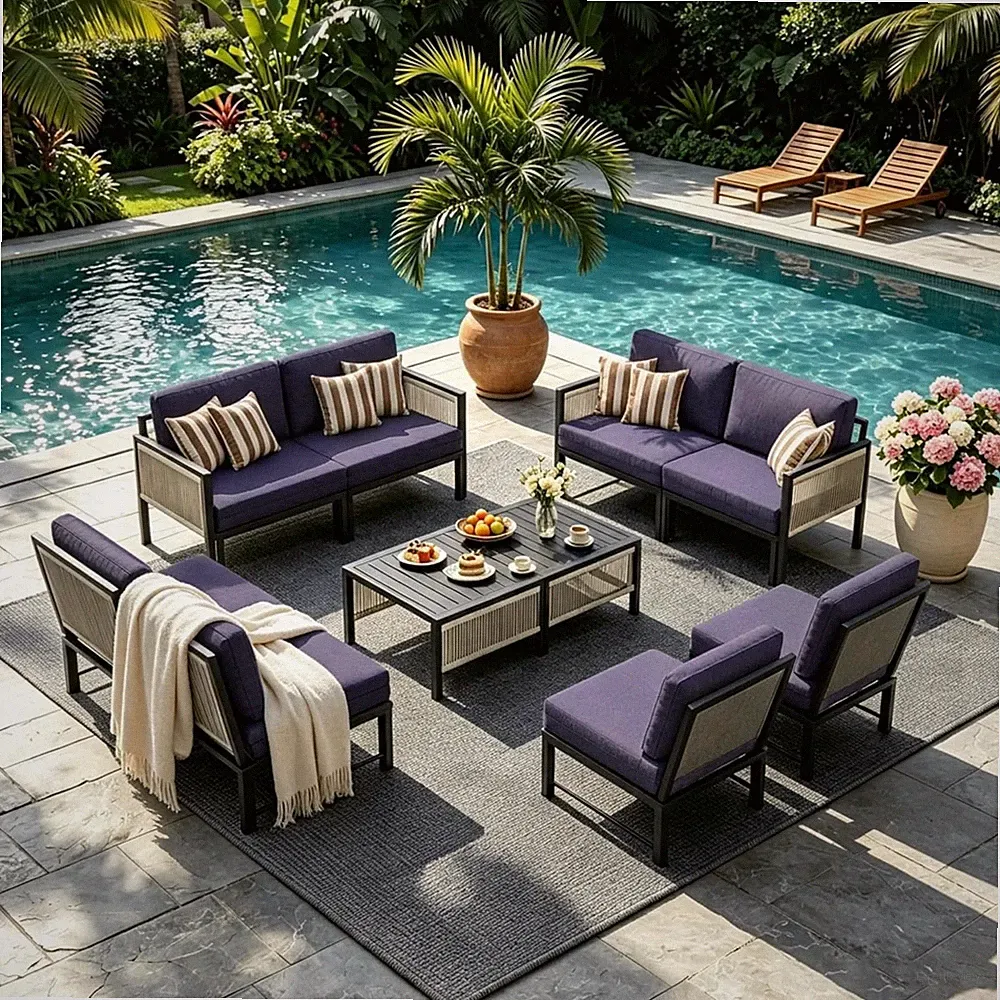 aluminum frame outdoor sectional sofas