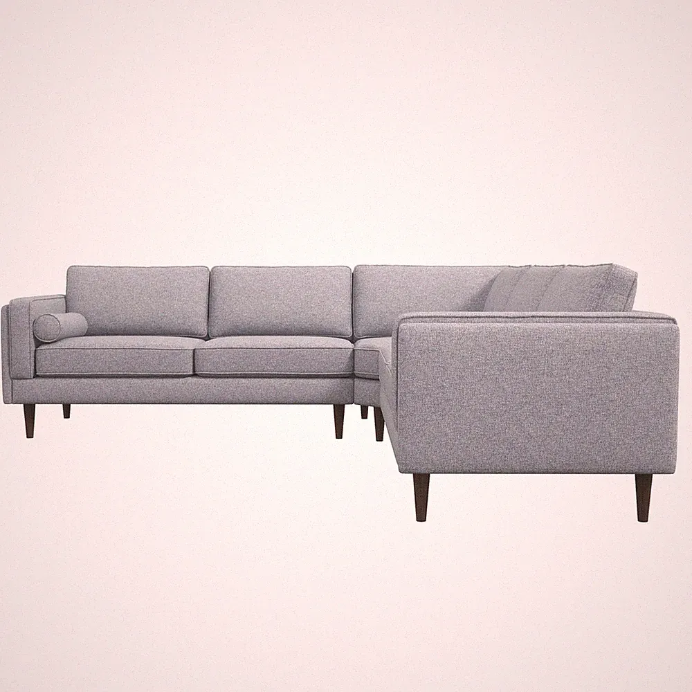 Amber Light Grey Fabric Corner Sectional Sofa
