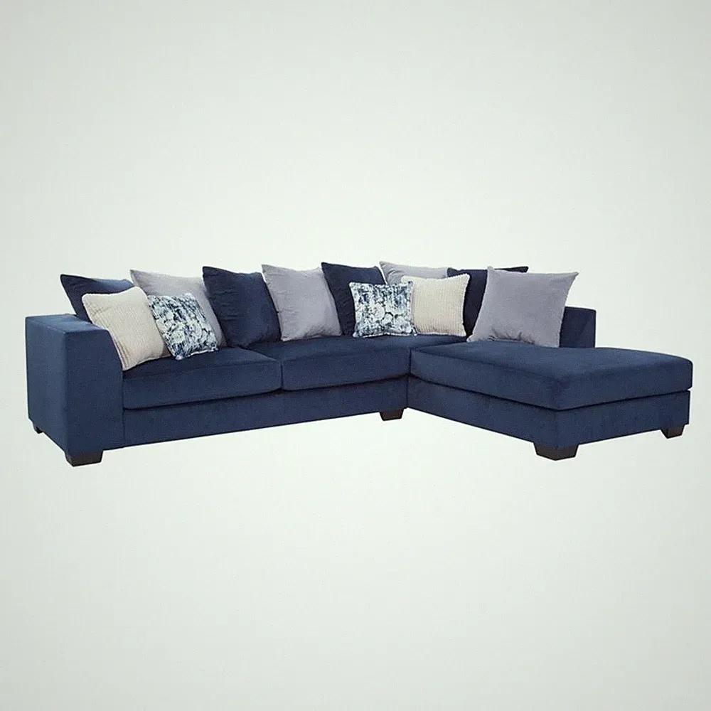 American Furniture Classics 8-A317V8-K Casual Comfort Sectional Sofa in Blue