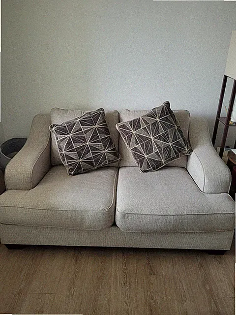 American Furniture Marciana Loveseat Couch Bisque Fabric 69" Pickup Only