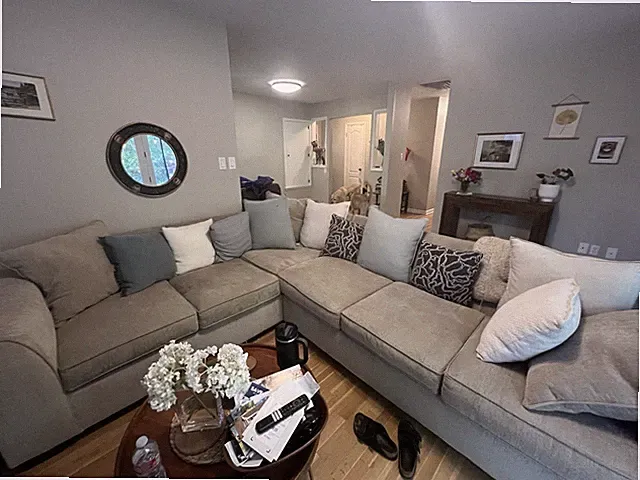American Furniture Warehouse Sectional Sofa Couch w/ Cushions & Throw Pillows