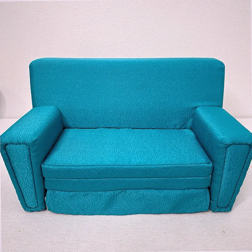 American Girl Maryellen Sofa Bed Couch Sleeper Teal Blue - Couch Only
