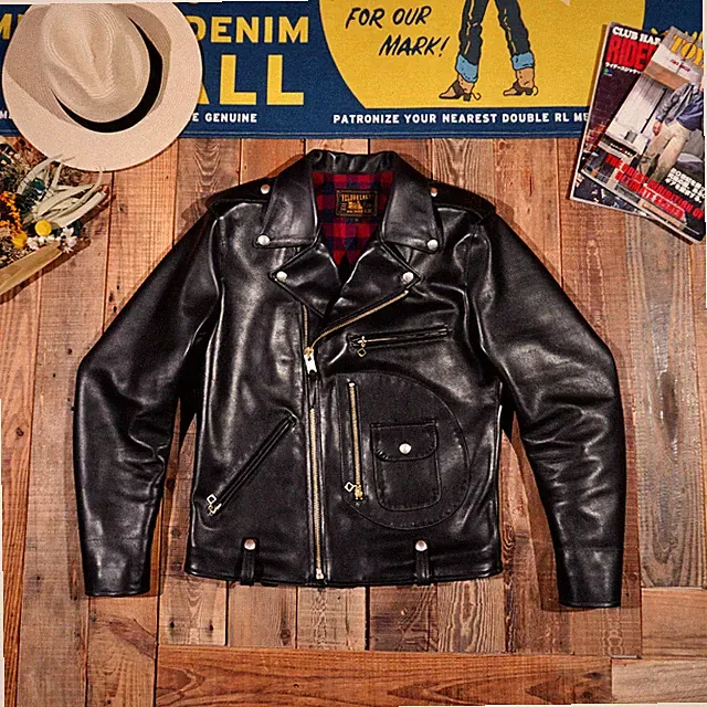 American Vintage Slash Jacket Cowhide Leather Jacket Biker Short Section