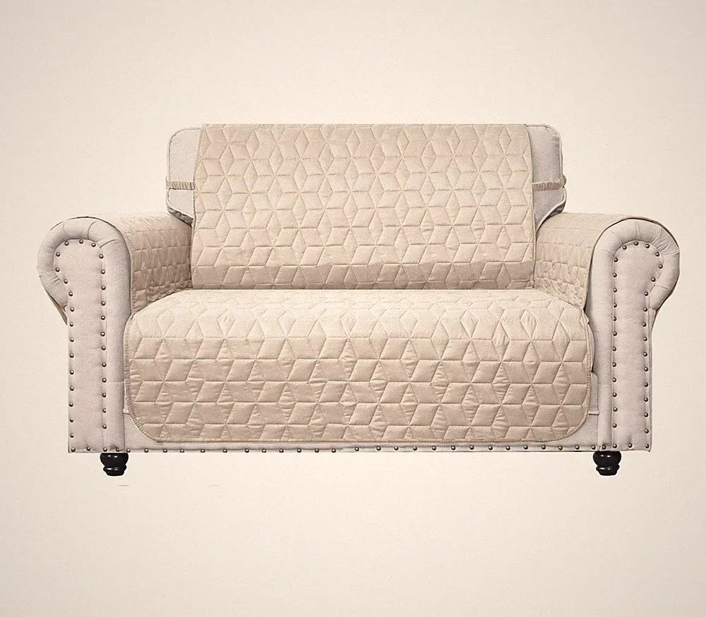 Ameritex Loveseat Cover Water-Resistant Quilted Furniture Protector with Back No