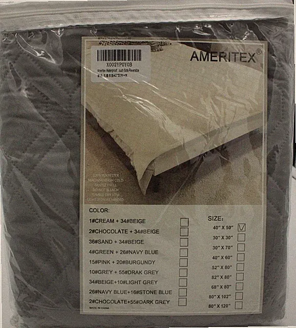 Ameritex Sofa Bed Reversible Waterproof Quilted 40X50" Gray Loveseat Protector