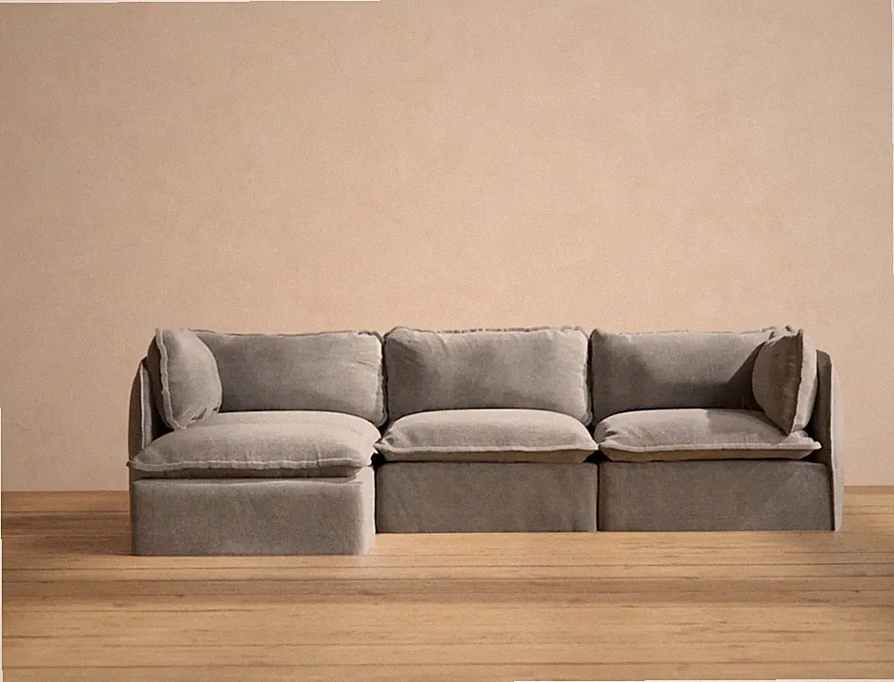 Anabei Slipcover Only - Modular Washable 3-Seater Sectional in Ash NEW