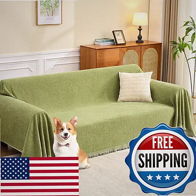 Andency Couch Cover Sofa Cover For 3 Cushion Oversized Slipover Solid Washable