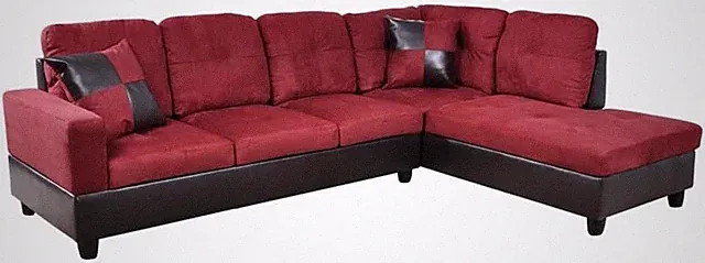 Andes Microfiber with Faux Sofas, Raspberry Red